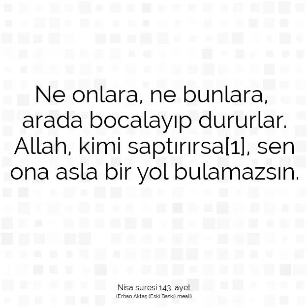 Ayetbul | Kuran Mealleri | Quran | Nisa suresi 143. ayet