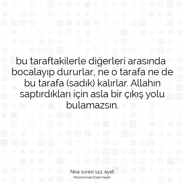 Ayetbul | Kuran Mealleri | Quran | Nisa suresi 143. ayet