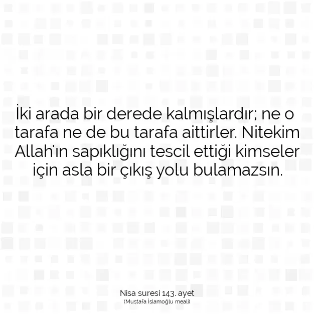 Ayetbul | Kuran Mealleri | Quran | Nisa suresi 143. ayet