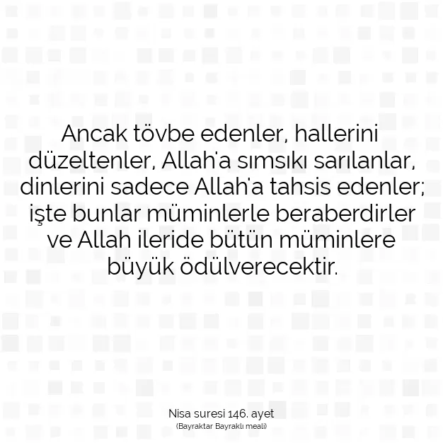 Ayetbul | Kuran Mealleri | Quran | Nisa suresi 146. ayet