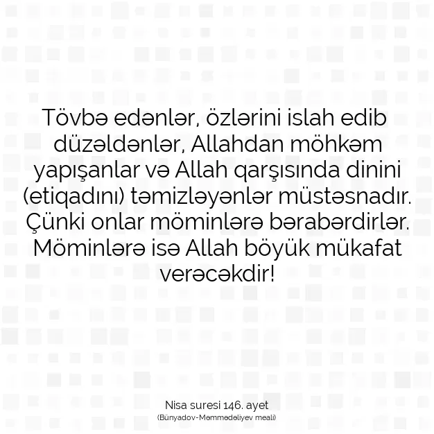 Ayetbul | Kuran Mealleri | Quran | Nisa suresi 146. ayet