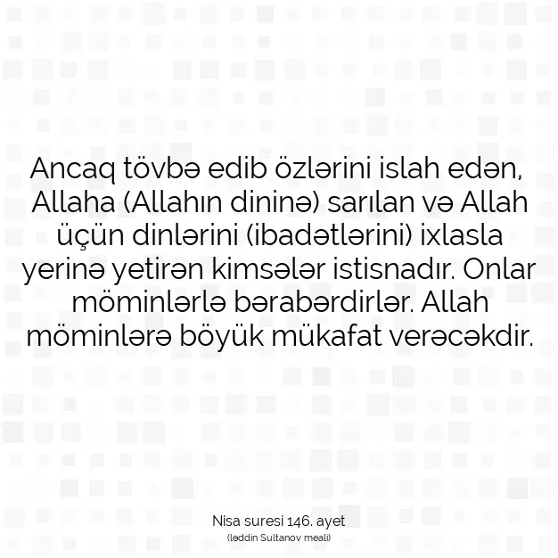 Ayetbul | Kuran Mealleri | Quran | Nisa suresi 146. ayet