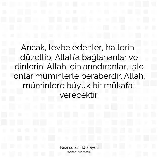 Ayetbul | Kuran Mealleri | Quran | Nisa suresi 146. ayet