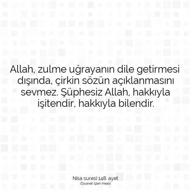 Ayetbul | Kuran Mealleri | Quran | Nisa suresi 148. ayet