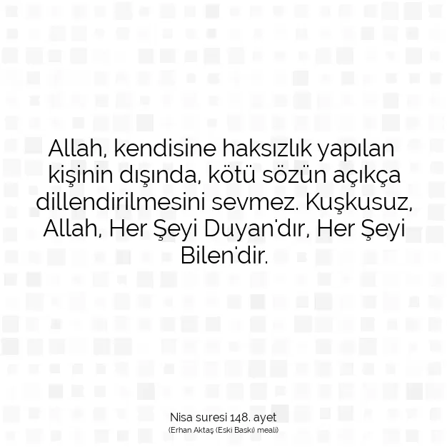 Ayetbul | Kuran Mealleri | Quran | Nisa suresi 148. ayet