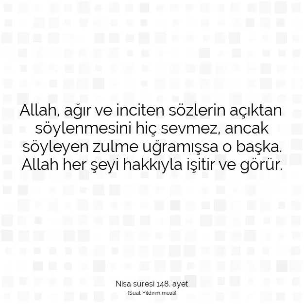 Ayetbul | Kuran Mealleri | Quran | Nisa suresi 148. ayet