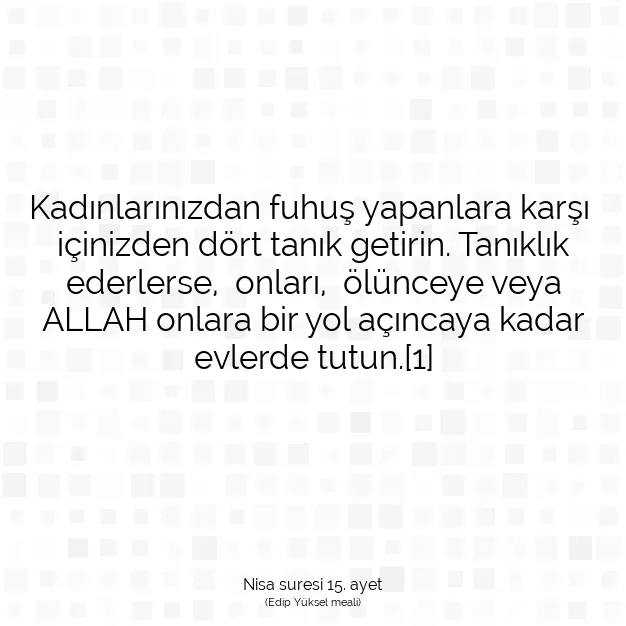 Ayetbul | Kuran Mealleri | Quran | Nisa suresi 15. ayet