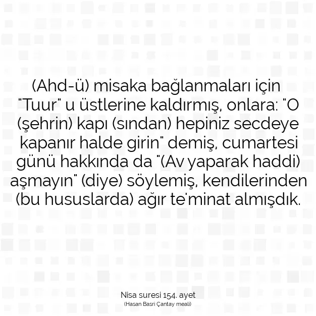 Ayetbul | Kuran Mealleri | Quran | Nisa suresi 154. ayet