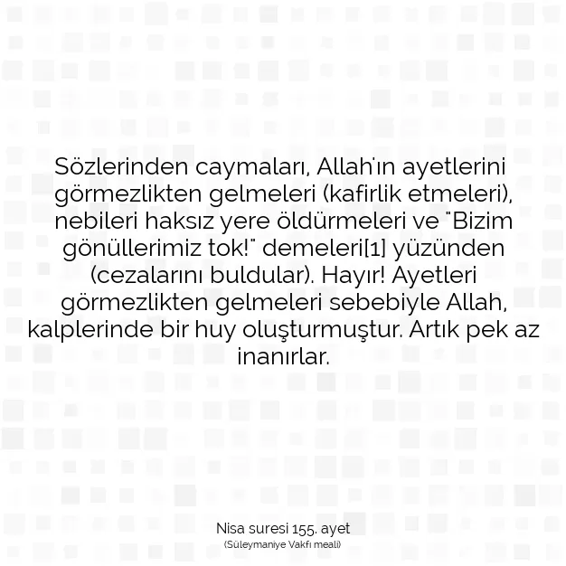 Ayetbul | Kuran Mealleri | Quran | Nisa suresi 155. ayet