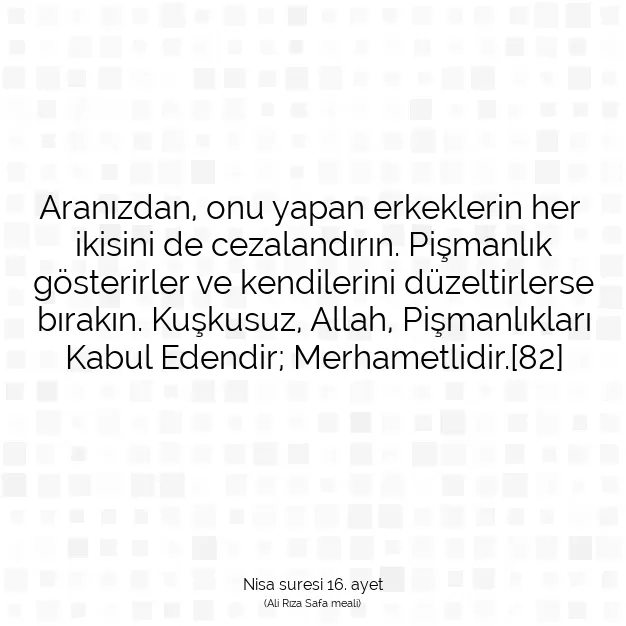 Ayetbul | Kuran Mealleri | Quran | Nisa suresi 16. ayet