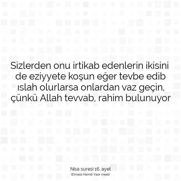 Ayetbul | Kuran Mealleri | Quran | Nisa suresi 16. ayet