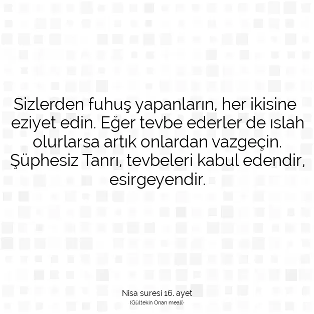 Ayetbul | Kuran Mealleri | Quran | Nisa suresi 16. ayet