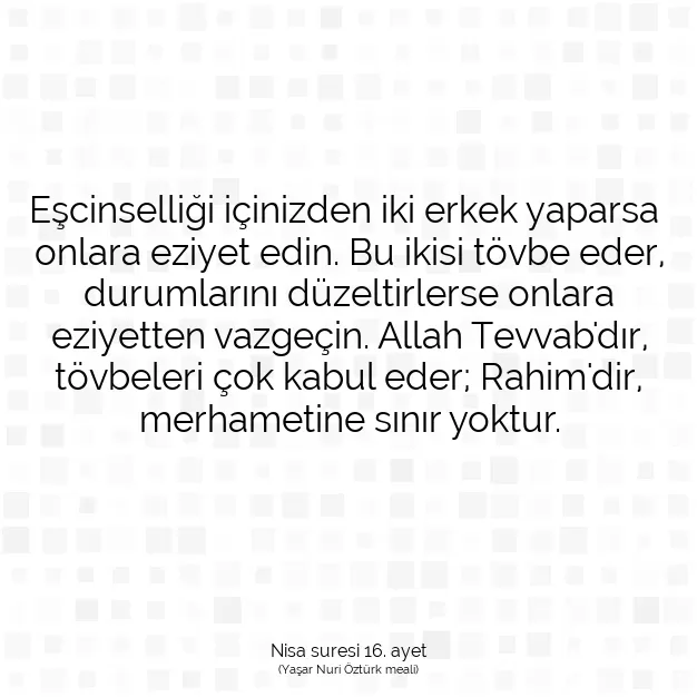 Ayetbul | Kuran Mealleri | Quran | Nisa suresi 16. ayet