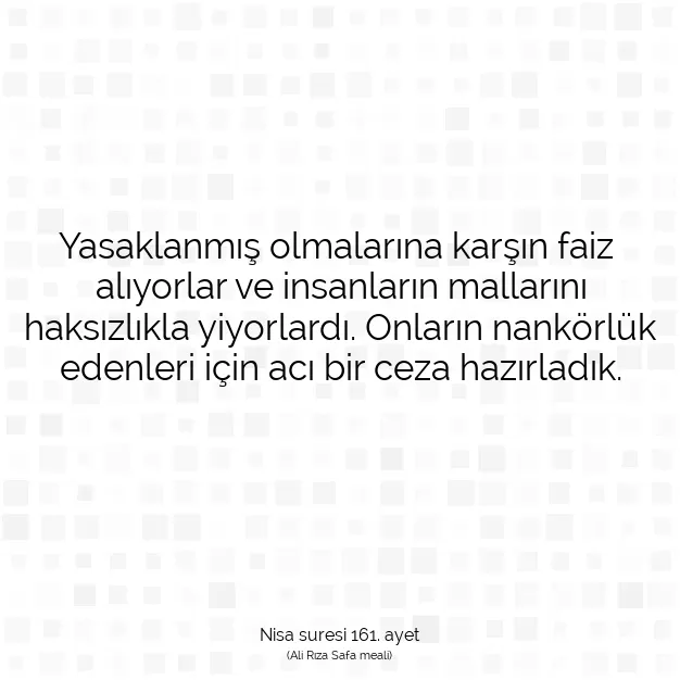 Ayetbul | Kuran Mealleri | Quran | Nisa suresi 161. ayet