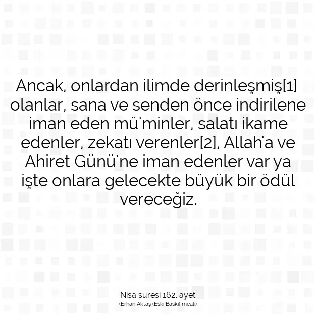 Ayetbul | Kuran Mealleri | Quran | Nisa suresi 162. ayet