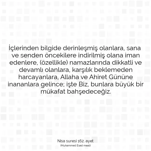 Ayetbul | Kuran Mealleri | Quran | Nisa suresi 162. ayet