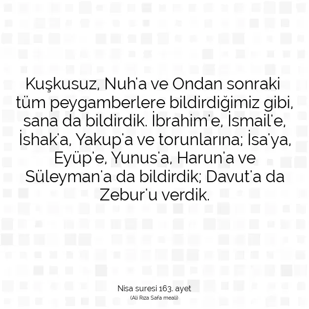 Ayetbul | Kuran Mealleri | Quran | Nisa suresi 163. ayet