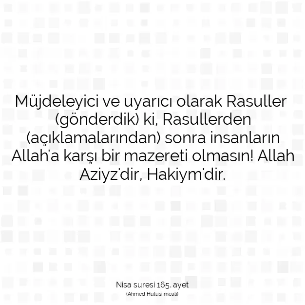 Ayetbul | Kuran Mealleri | Quran | Nisa suresi 165. ayet