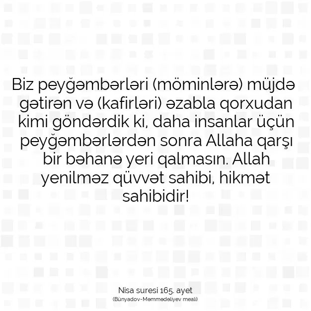 Ayetbul | Kuran Mealleri | Quran | Nisa suresi 165. ayet