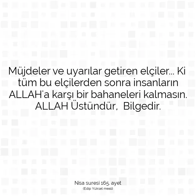 Ayetbul | Kuran Mealleri | Quran | Nisa suresi 165. ayet