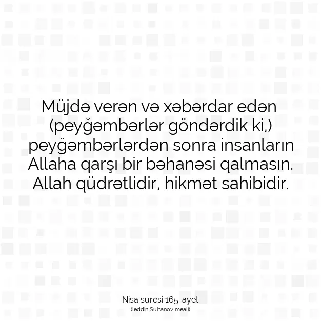 Ayetbul | Kuran Mealleri | Quran | Nisa suresi 165. ayet