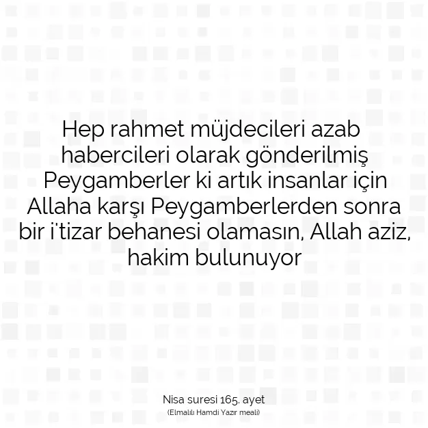 Ayetbul | Kuran Mealleri | Quran | Nisa suresi 165. ayet