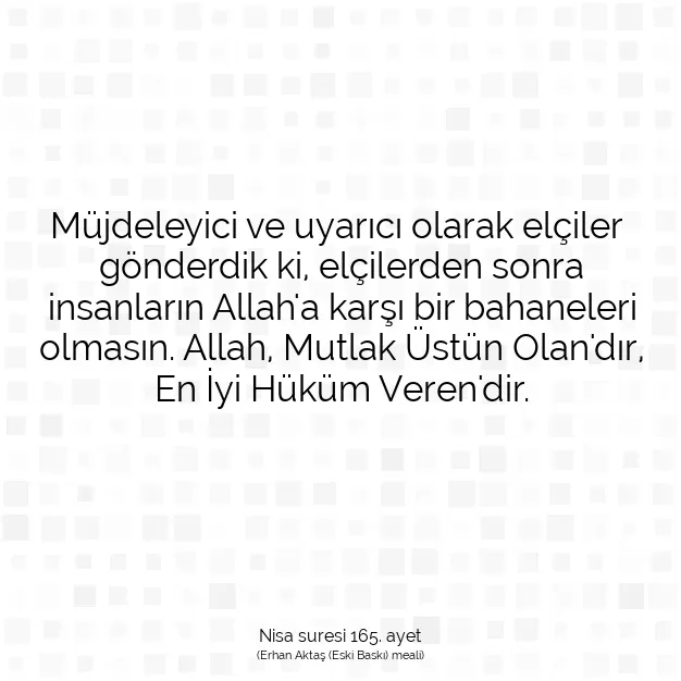 Ayetbul | Kuran Mealleri | Quran | Nisa suresi 165. ayet