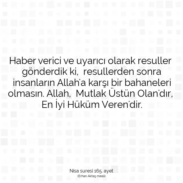 Ayetbul | Kuran Mealleri | Quran | Nisa suresi 165. ayet