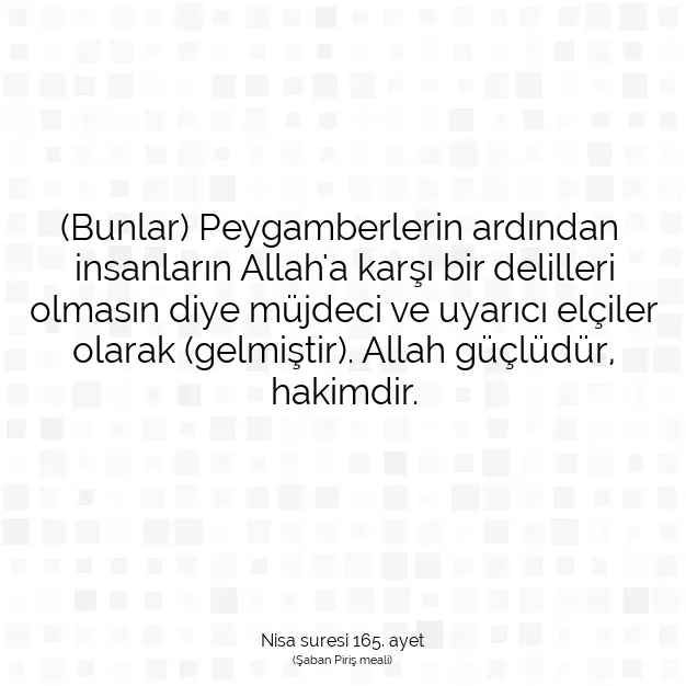 Ayetbul | Kuran Mealleri | Quran | Nisa suresi 165. ayet