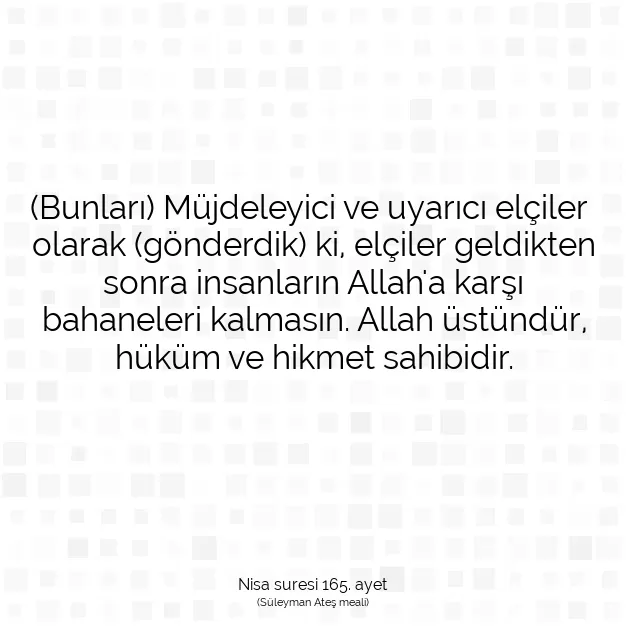 Ayetbul | Kuran Mealleri | Quran | Nisa suresi 165. ayet