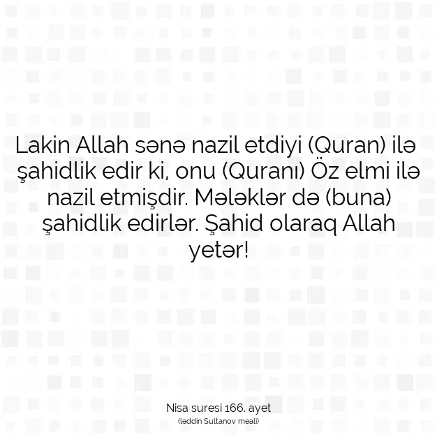 Ayetbul | Kuran Mealleri | Quran | Nisa suresi 166. ayet