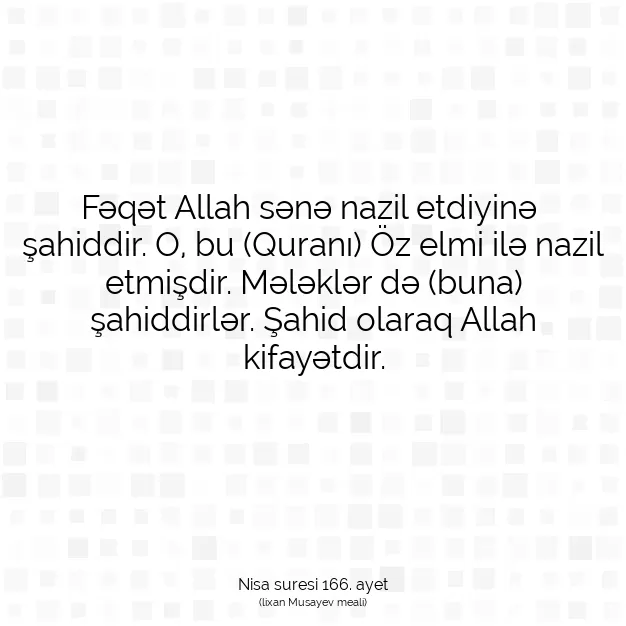 Ayetbul | Kuran Mealleri | Quran | Nisa suresi 166. ayet