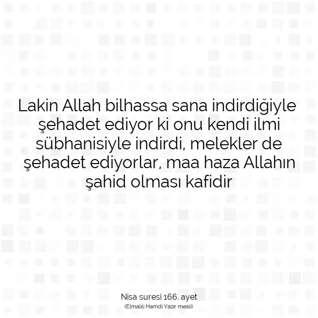 Ayetbul | Kuran Mealleri | Quran | Nisa suresi 166. ayet