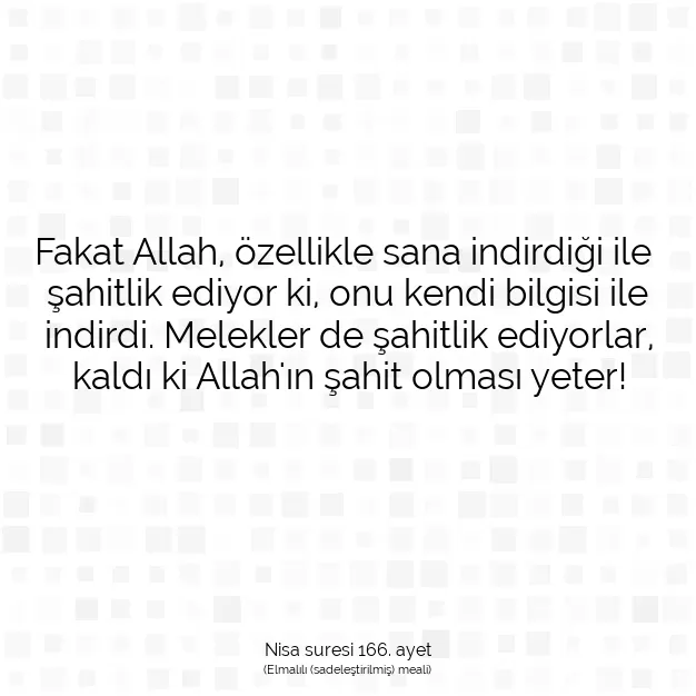 Ayetbul | Kuran Mealleri | Quran | Nisa suresi 166. ayet