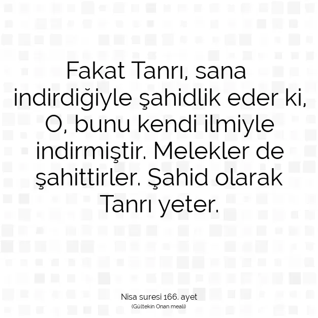 Ayetbul | Kuran Mealleri | Quran | Nisa suresi 166. ayet