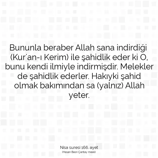 Ayetbul | Kuran Mealleri | Quran | Nisa suresi 166. ayet