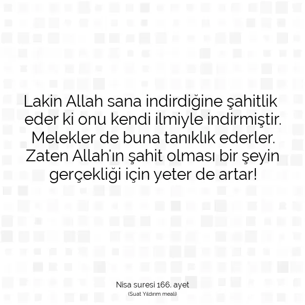 Ayetbul | Kuran Mealleri | Quran | Nisa suresi 166. ayet