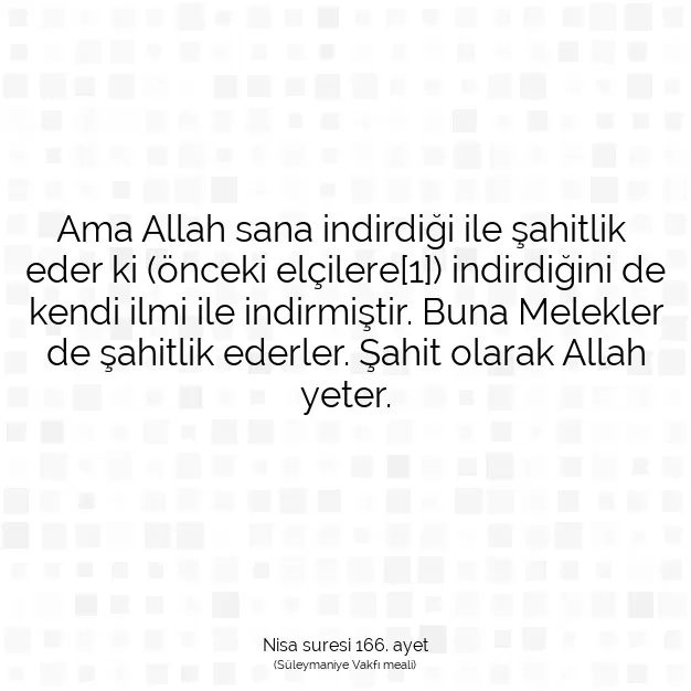 Ayetbul | Kuran Mealleri | Quran | Nisa suresi 166. ayet