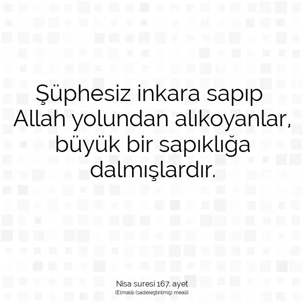 Ayetbul | Kuran Mealleri | Quran | Nisa suresi 167. ayet