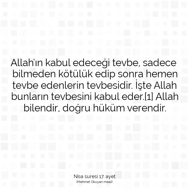 Ayetbul | Kuran Mealleri | Quran | Nisa suresi 17. ayet