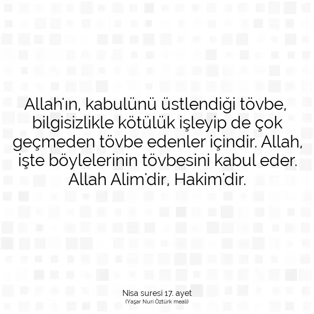 Ayetbul | Kuran Mealleri | Quran | Nisa suresi 17. ayet