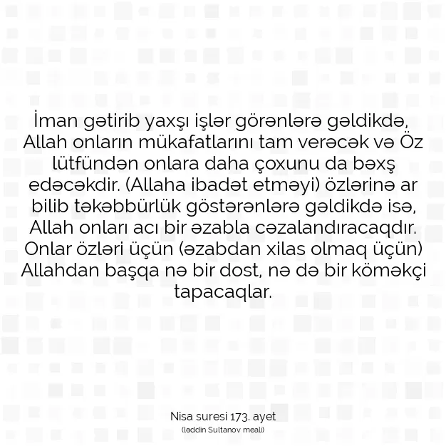 Ayetbul | Kuran Mealleri | Quran | Nisa suresi 173. ayet