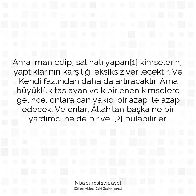 Ayetbul | Kuran Mealleri | Quran | Nisa suresi 173. ayet