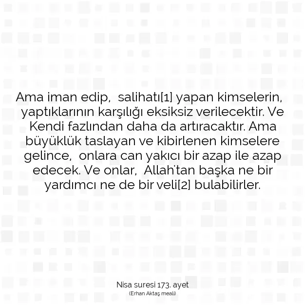 Ayetbul | Kuran Mealleri | Quran | Nisa suresi 173. ayet