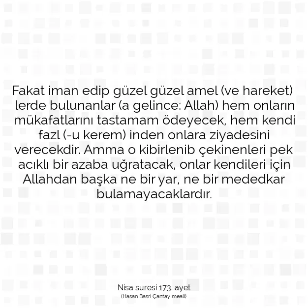 Ayetbul | Kuran Mealleri | Quran | Nisa suresi 173. ayet