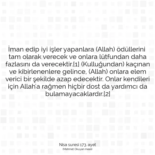 Ayetbul | Kuran Mealleri | Quran | Nisa suresi 173. ayet