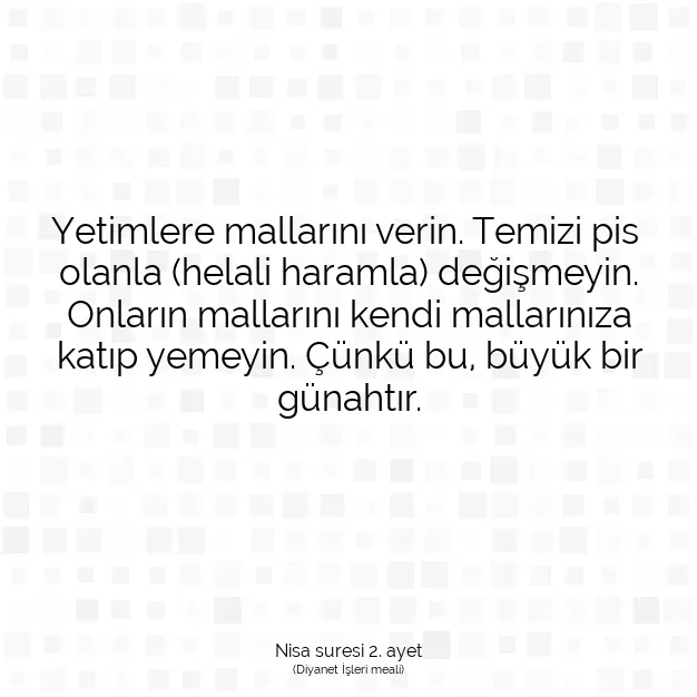 Ayetbul | Kuran Mealleri | Quran | Nisa suresi 2. ayet