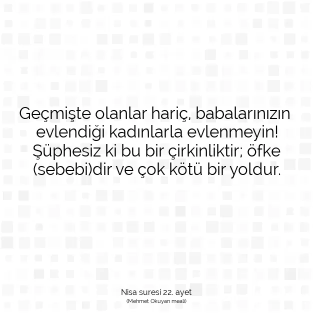 Ayetbul | Kuran Mealleri | Quran | Nisa suresi 22. ayet