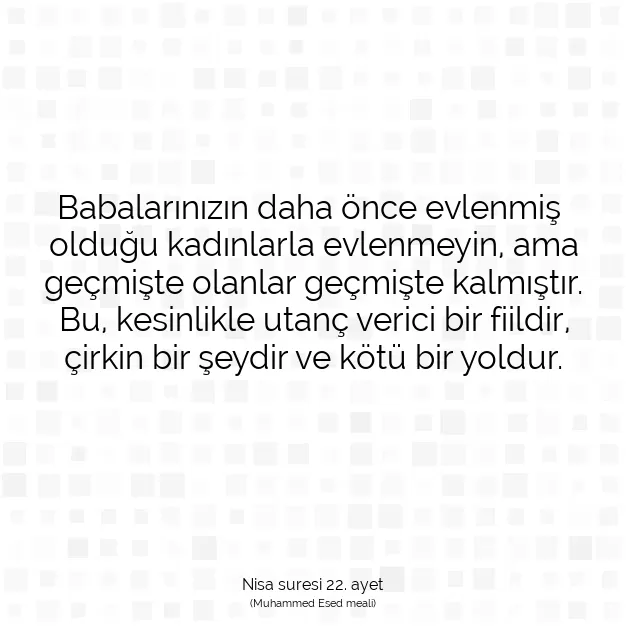 Ayetbul | Kuran Mealleri | Quran | Nisa suresi 22. ayet