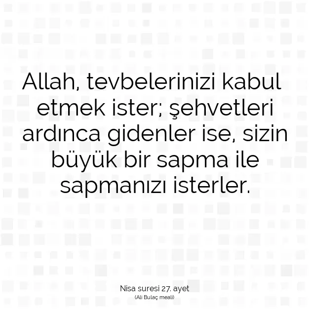 Ayetbul | Kuran Mealleri | Quran | Nisa suresi 27. ayet